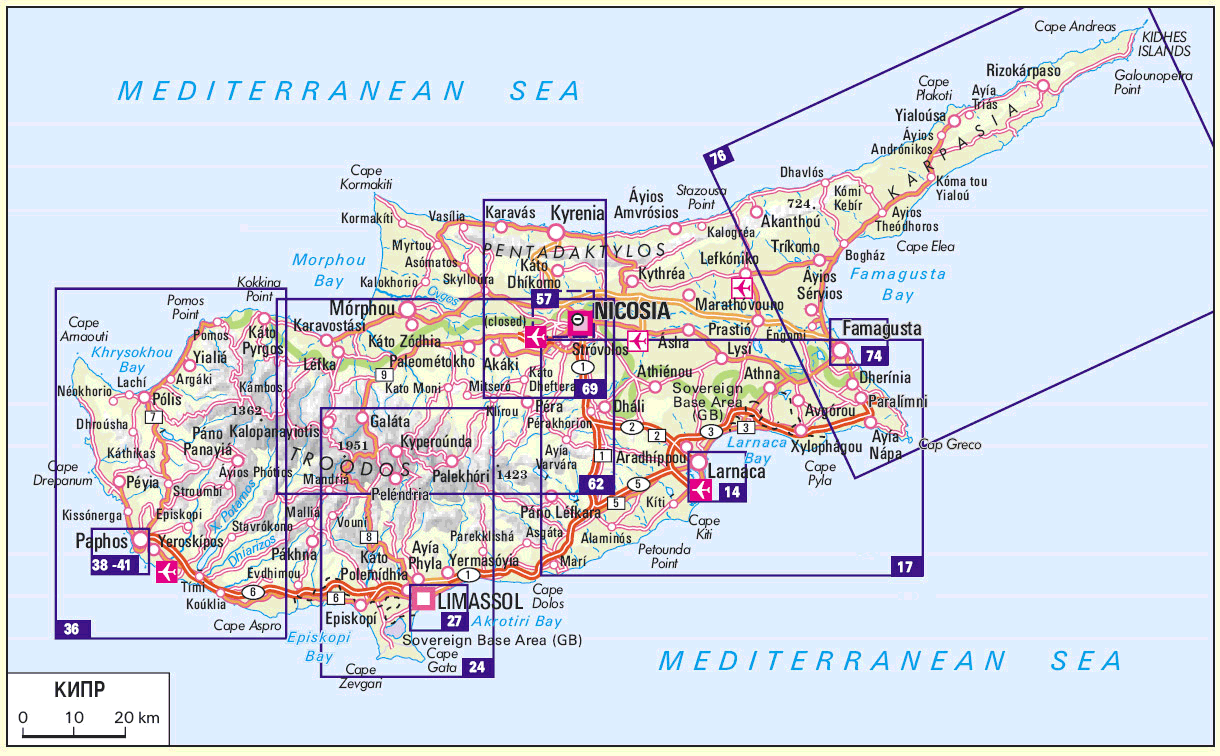 Карта кипра пафос