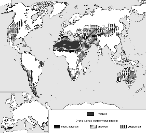 Карта пустынь в мире