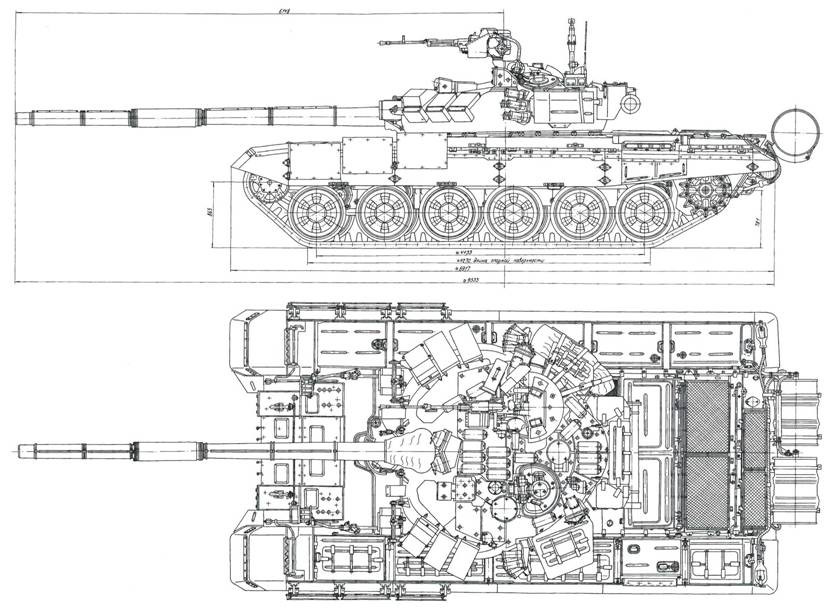 Чертеж танка т72