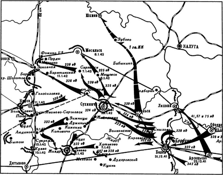 Карта калужской области 1941 года подробная с деревнями