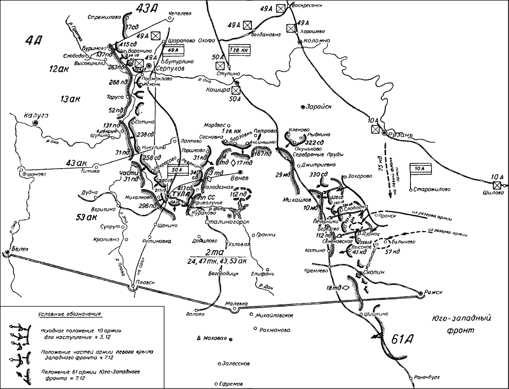 Оборона тулы карта