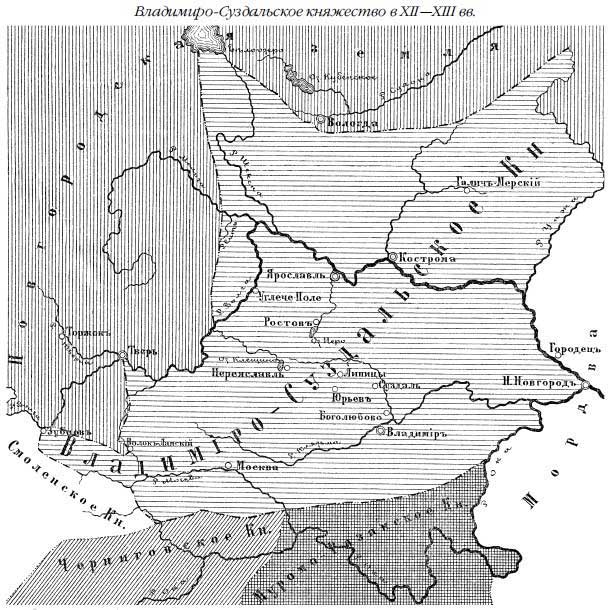 Владимиро суздальское княжество контурная карта