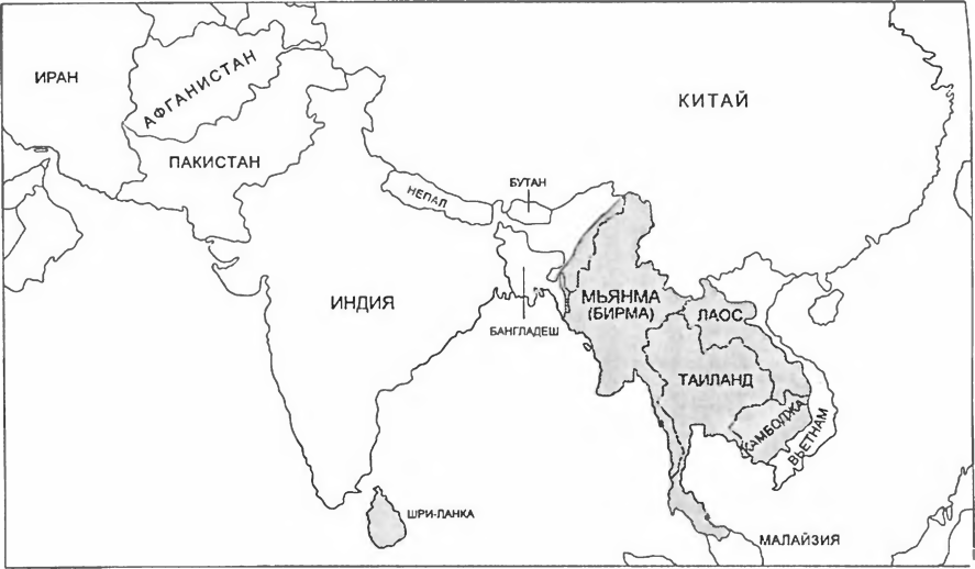 Карта индии и индокитая