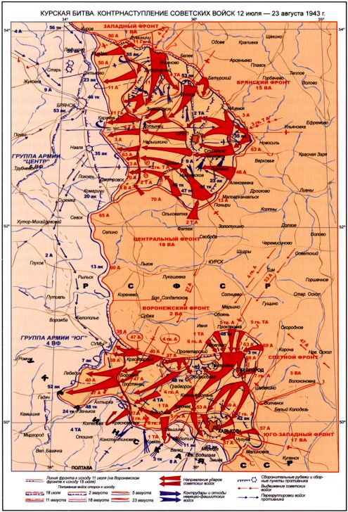 Курская битва контрнаступление карта
