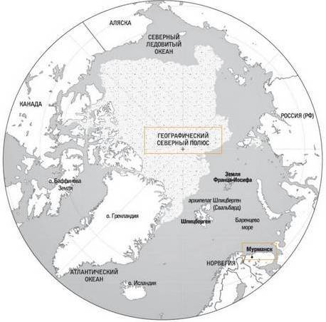Карта северного полюса онлайн