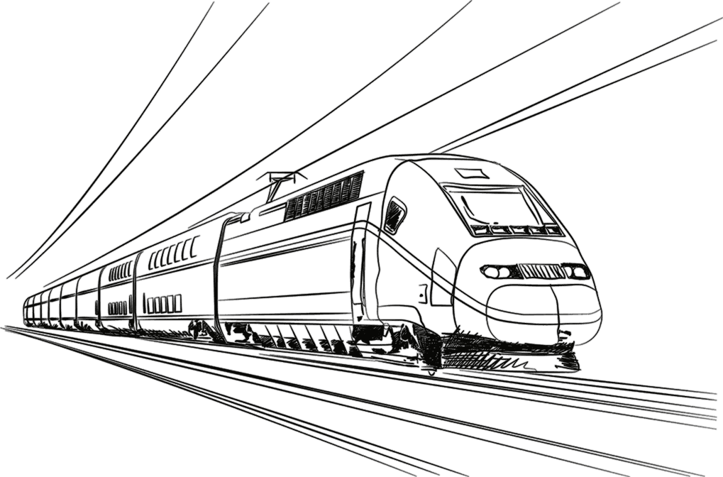 Скоростной поезд рисунок
