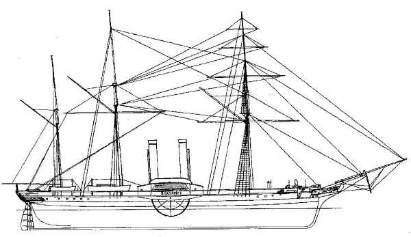 Пароходофрегат богатырь чертежи