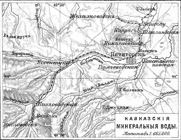 Карта кавказских минеральных