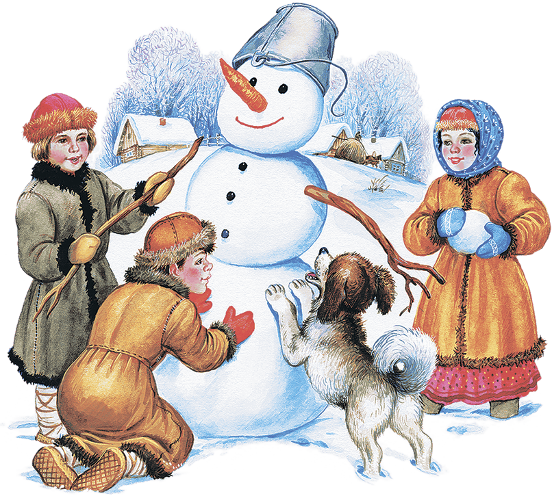 Дети лепят снеговика. Новогодние забавы для детей. Снеговик для детей. Новогодние сюжеты. Снег снеговик снегурочка