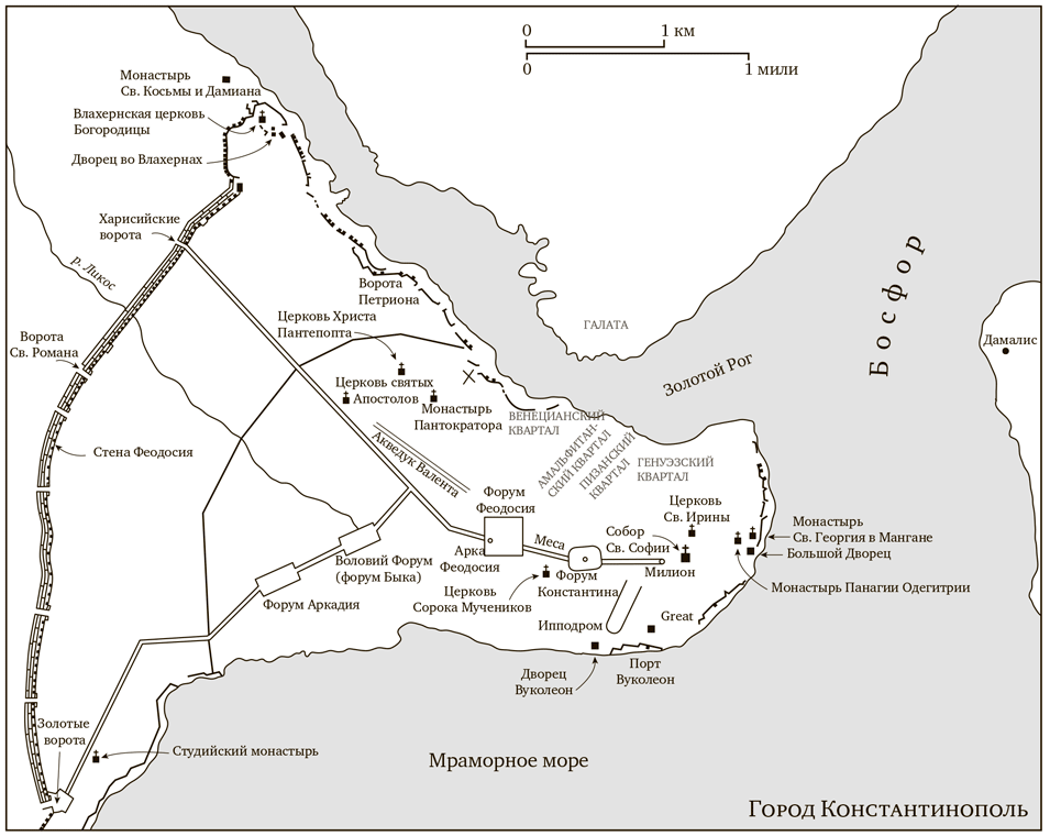 Древний константинополь карта