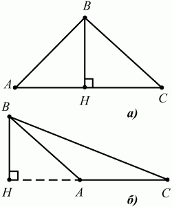Высота тупоугольного треугольника рисунок